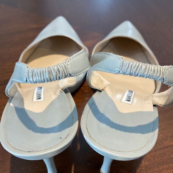 Authentic Manolo Blahnik Grey Sz 39 Sling backs - Picture 14 of 17